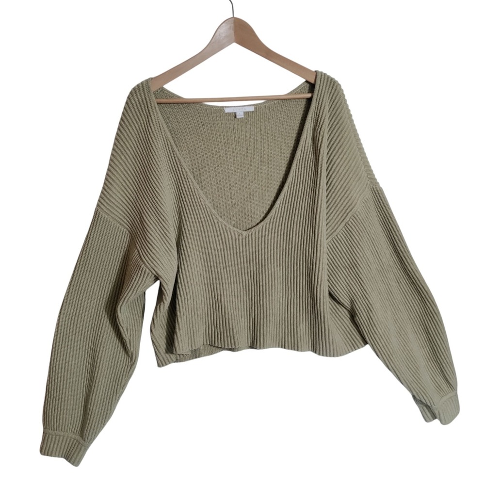 Lunya Olive V-Neck Sweater